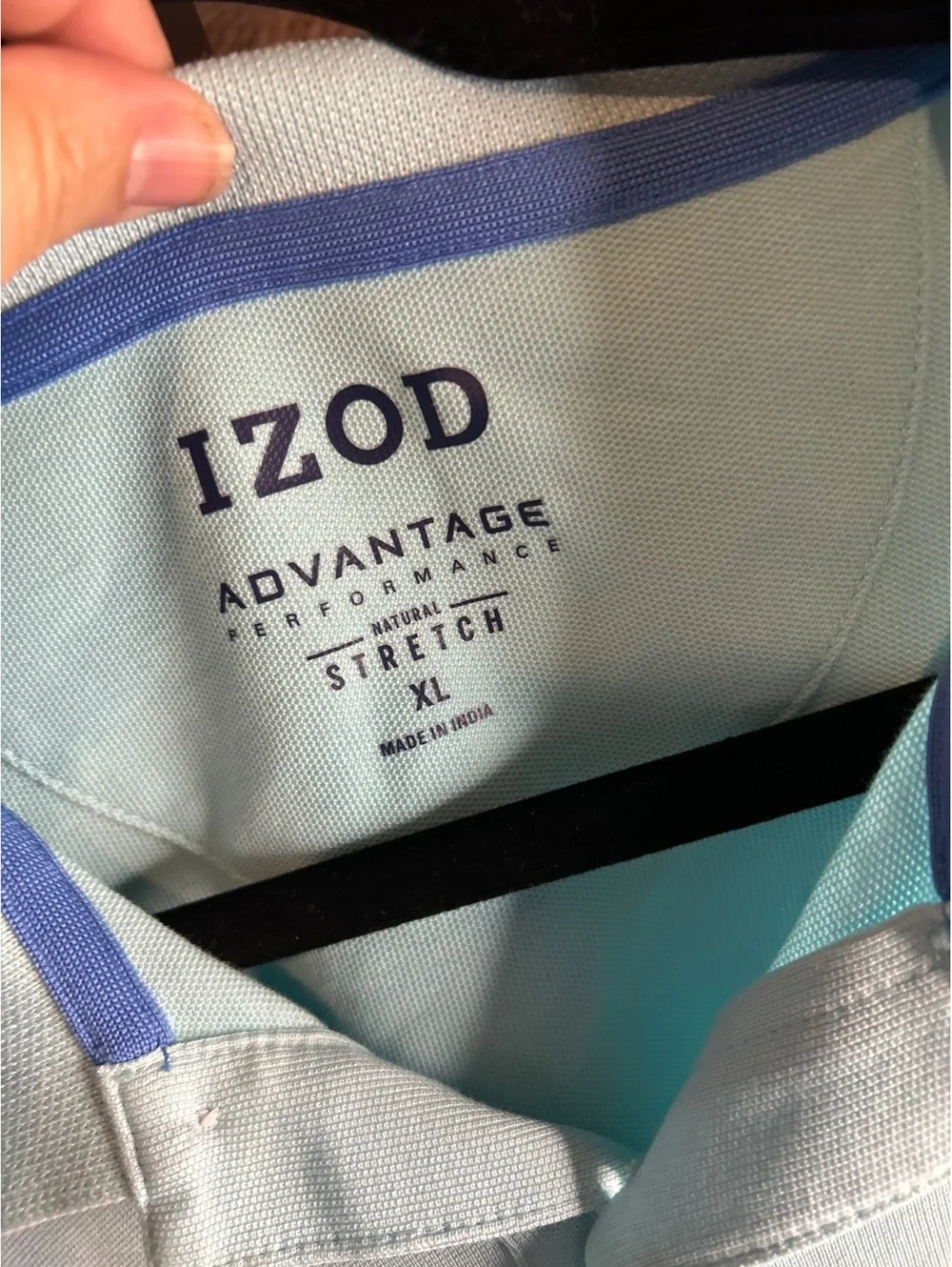 IZOD Advantage Performance Natural Stretch Polo Shirt XL Light Blue